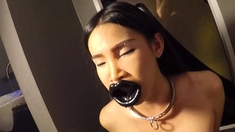 Asian shemale got mouth fucked so hard