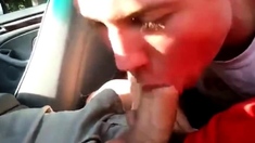 Young Twink Sucks Dick In Car And Swallows