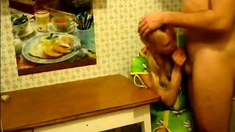 Blonde Girl Fucked At Kitchen Table