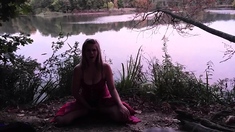 Solo masturbation of a beautiful amateur blonde