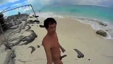 Big-Cock Men Jerk Off at a Cuba Beach