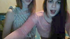 Two Girls kissing on Webcam