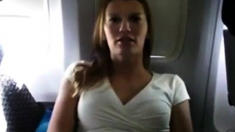 Girl Is Getting Wet In Private Plane