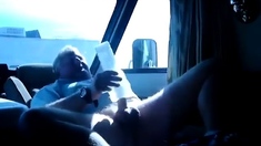 Truck driver masturbating